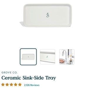 Grove Co. Ceramic Stoneware Sink Side Tray (NEW in Box)